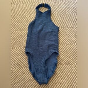 Hunza g blue one piece high neck swim, excellent condition, worn twice.